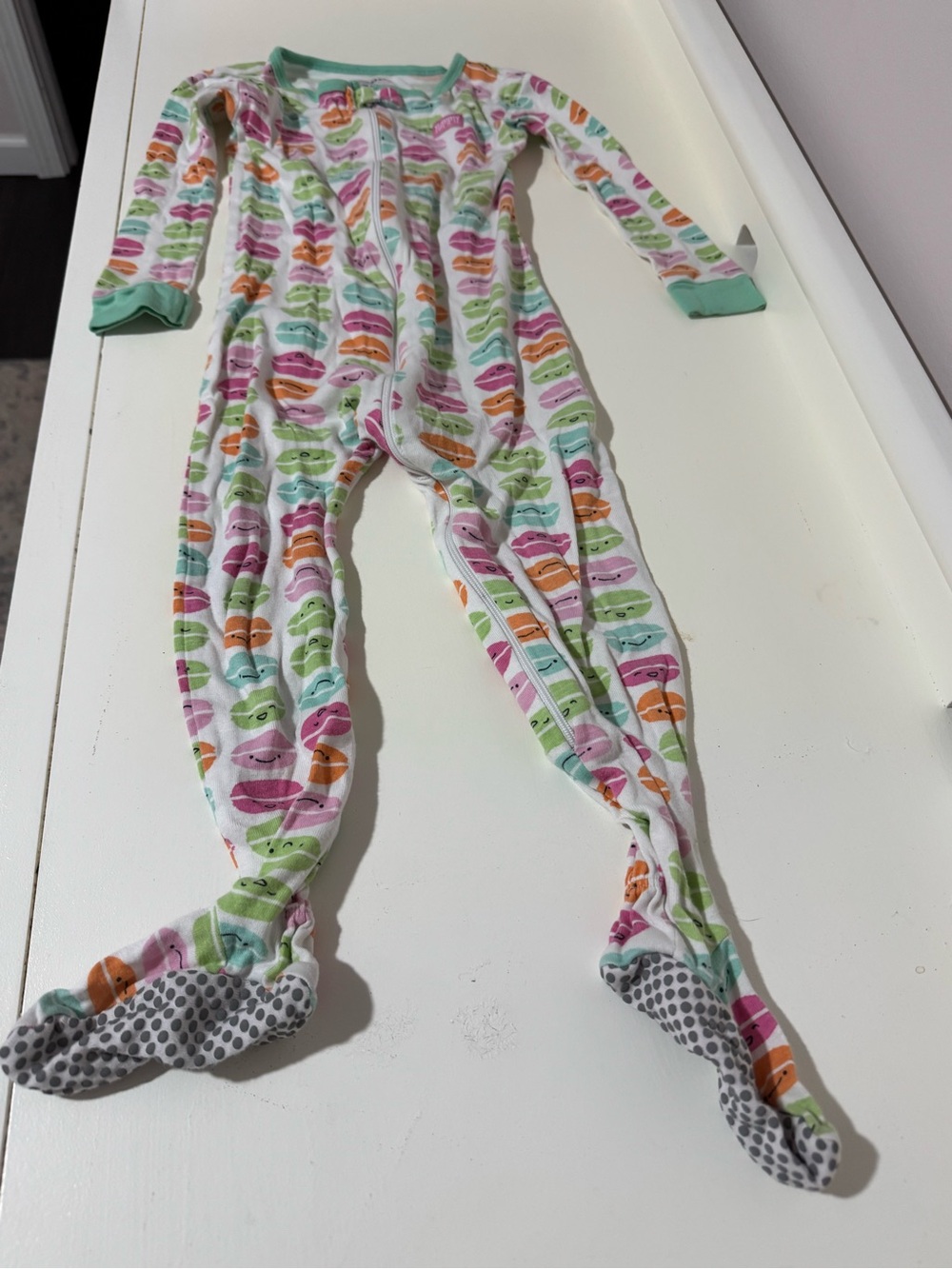 Lamaze-Kids One-Piece Footed Pajamas in Multi-Colored Smile Print